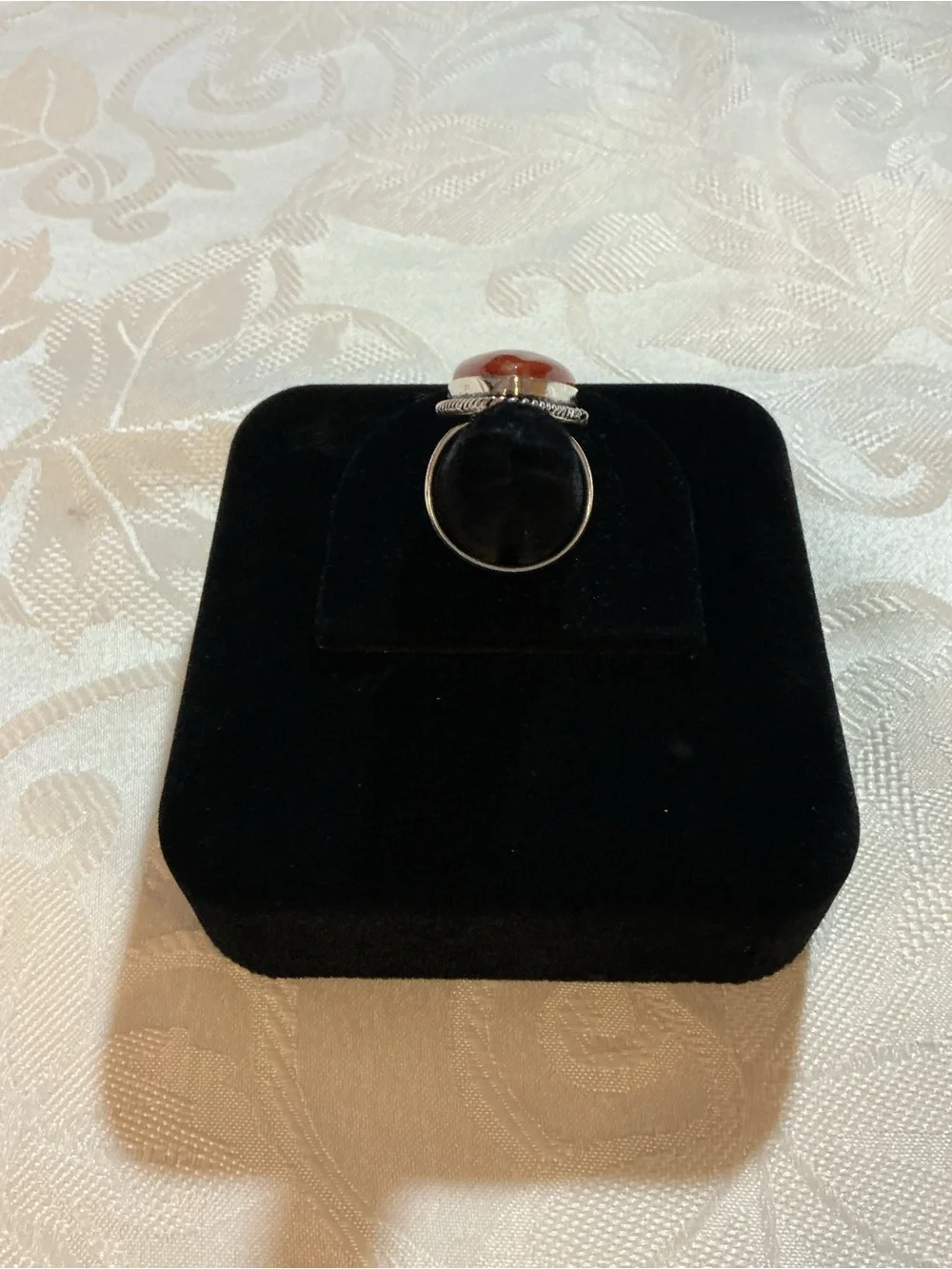 Carnelian Teardrop Sterling Silver Vintage Southwestern Statement Ring